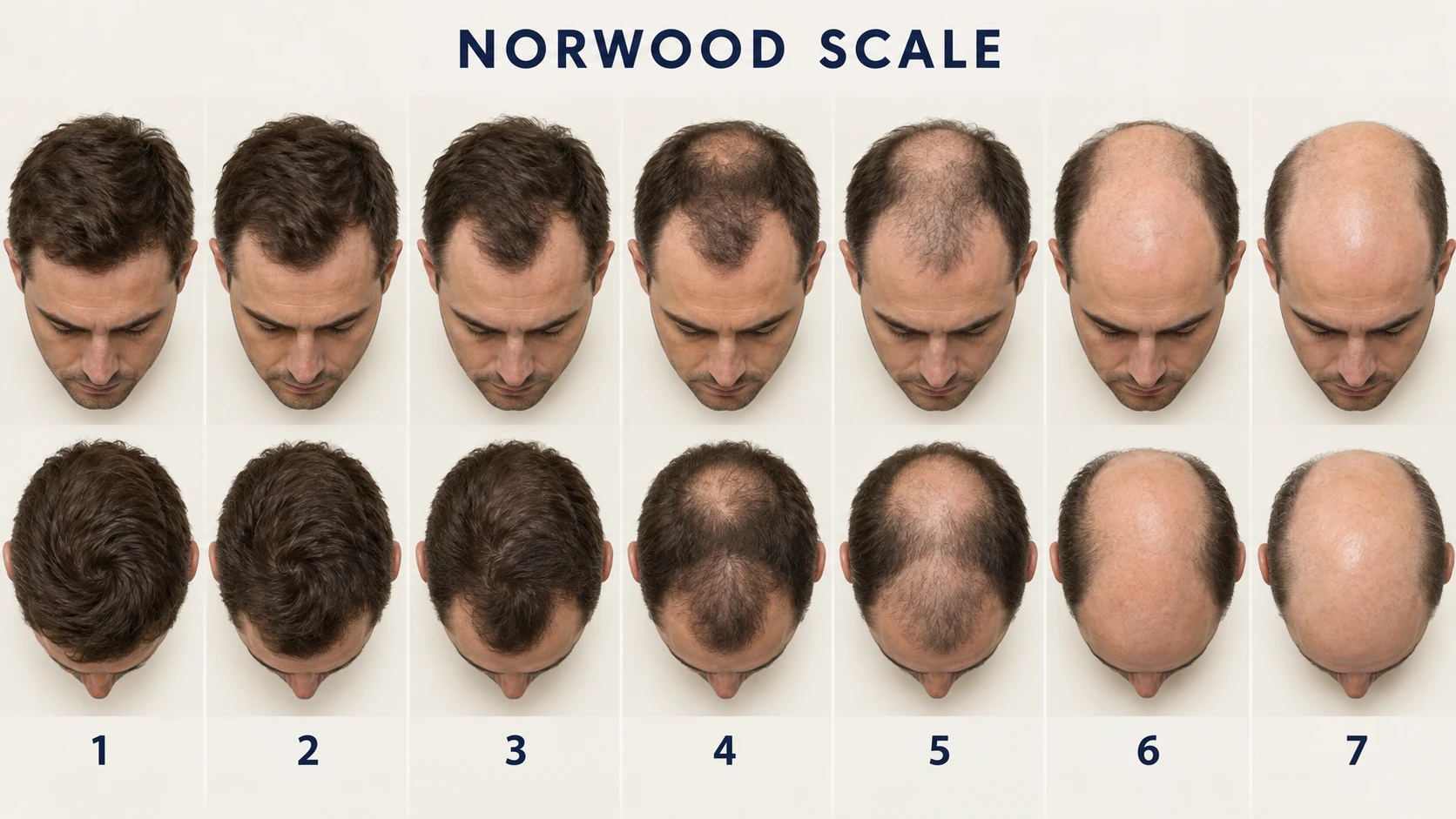 The Norwood Scale: Stages 1–7 and How Many Grafts Each Stage Usually Needs