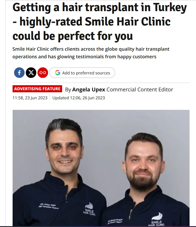 WalesOnline feature on getting a hair transplant in Turkey at Smile Hair Clinic